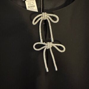 NWT Talbots Elegant Black Dress with Bow Detail